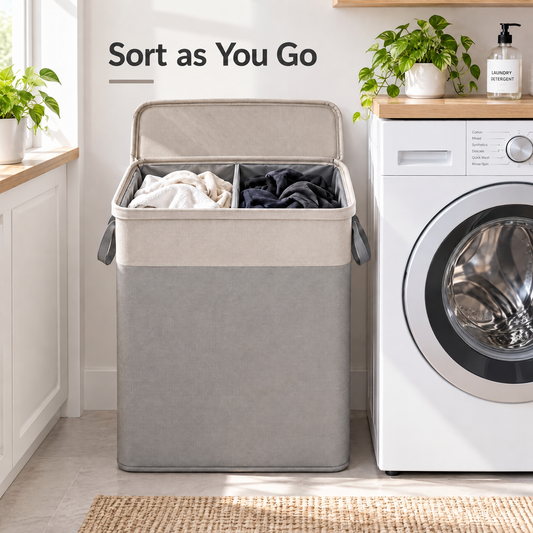 Luqevin™ TwinLaundry Waterproof Divided Laundry Hamper product view